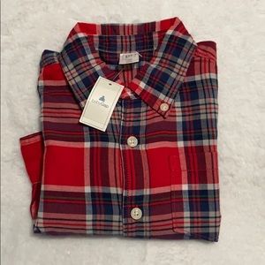 Red plaid toddler boy flannel shirt
